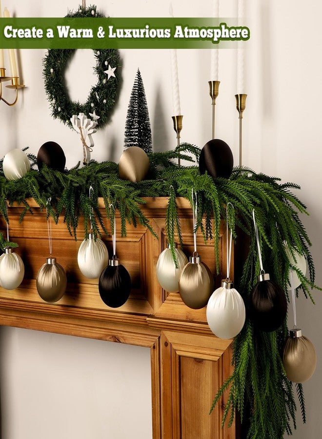 Bornerwhite 15 Pcs Christmas Satin Ornaments Balls 3.15 Inch Silk Christmas Tree Hanging Ornaments Luxury Xmas Tree Decorations Satin Xmas Bulbs for Winter Holiday Indoor Home Party Decorations (Champagne Brown) - Image 4